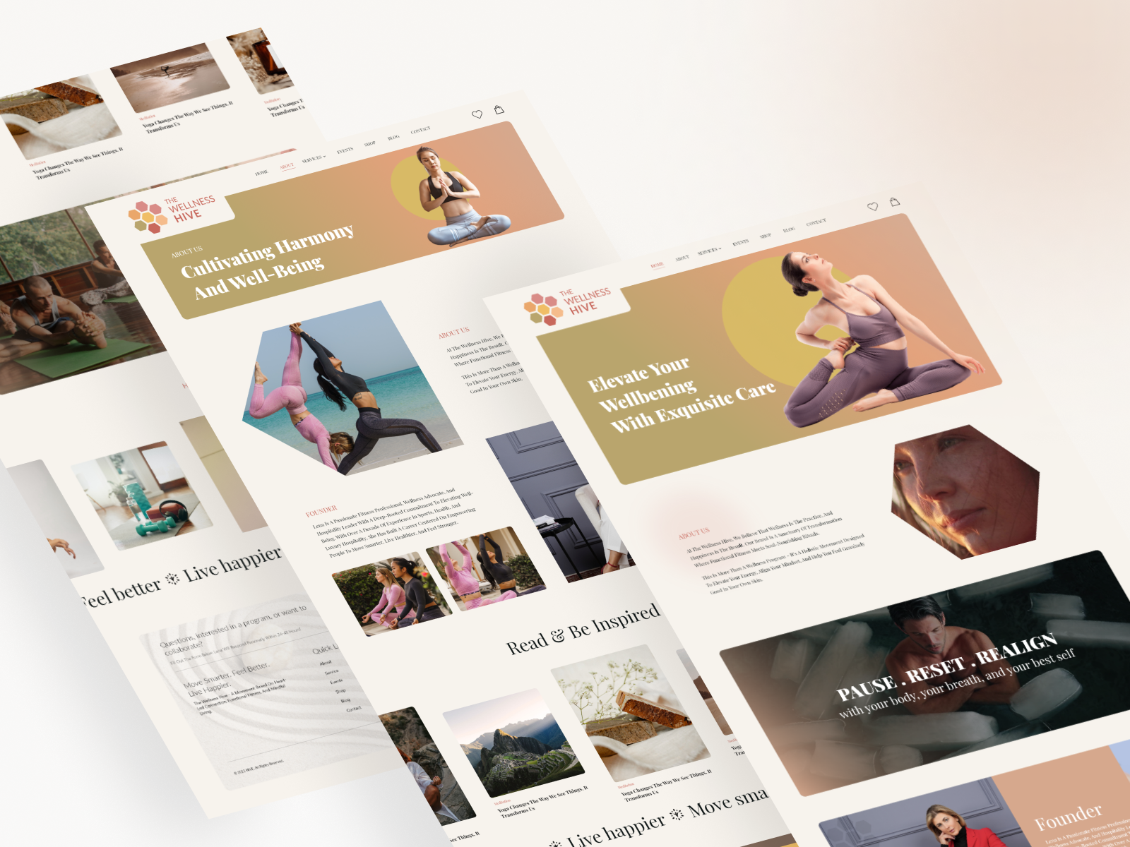The Wellness Hive — Wellness & Yoga Website UI project preview